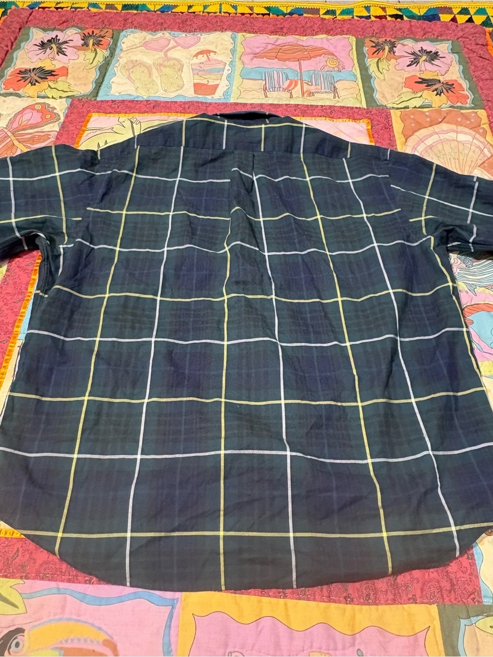 Polo Ralph Lauren Blue Green Plaid Flannel Button Down Shirt Mens XL Custom Fit